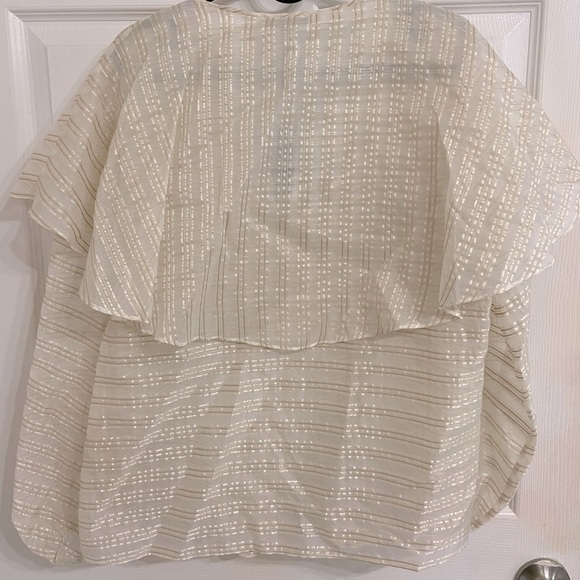 MassimoDutti STRIPED SILK BLOUSE WITH CAPELET - Picture 2 of 11